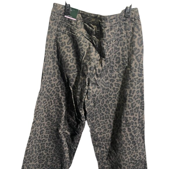 Wild Fable Low-Rise Baggy Leopard Print Jeans Rigid Fit Brown/Black 17/31 - Picture 3 of 4